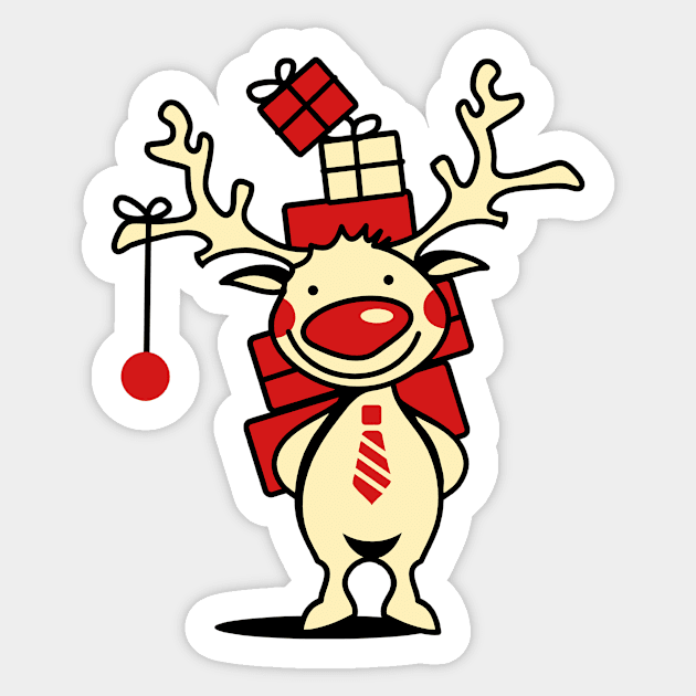 Christmas present Raindeer Sticker by D3monic